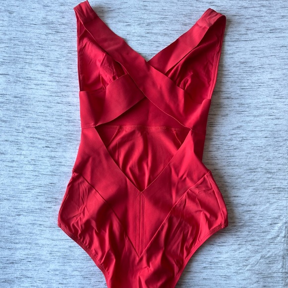 Pain de Sucre Capri Luxury Bathing Suit One-Piece Coral Red - Picture 6 of 14